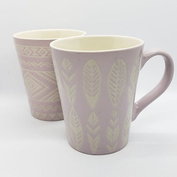 Mugs * Pale Lavender * Southwest Feather Print - Picture 3 of 6